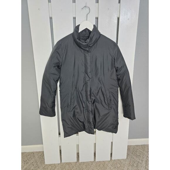 Crewcuts By J.Crew Down Puffer Coat Jacket High Neck Dark Grey Size 12 Winter - Picture 1 of 9